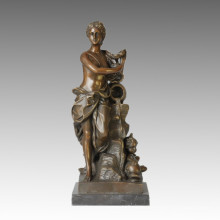 Nude Figure Statue Lady Bathing Bronze Sculpture TPE-122